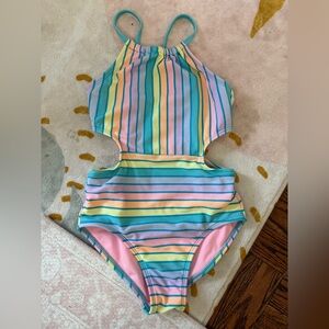 Cat & Jack Pastel Striped Swimsuit